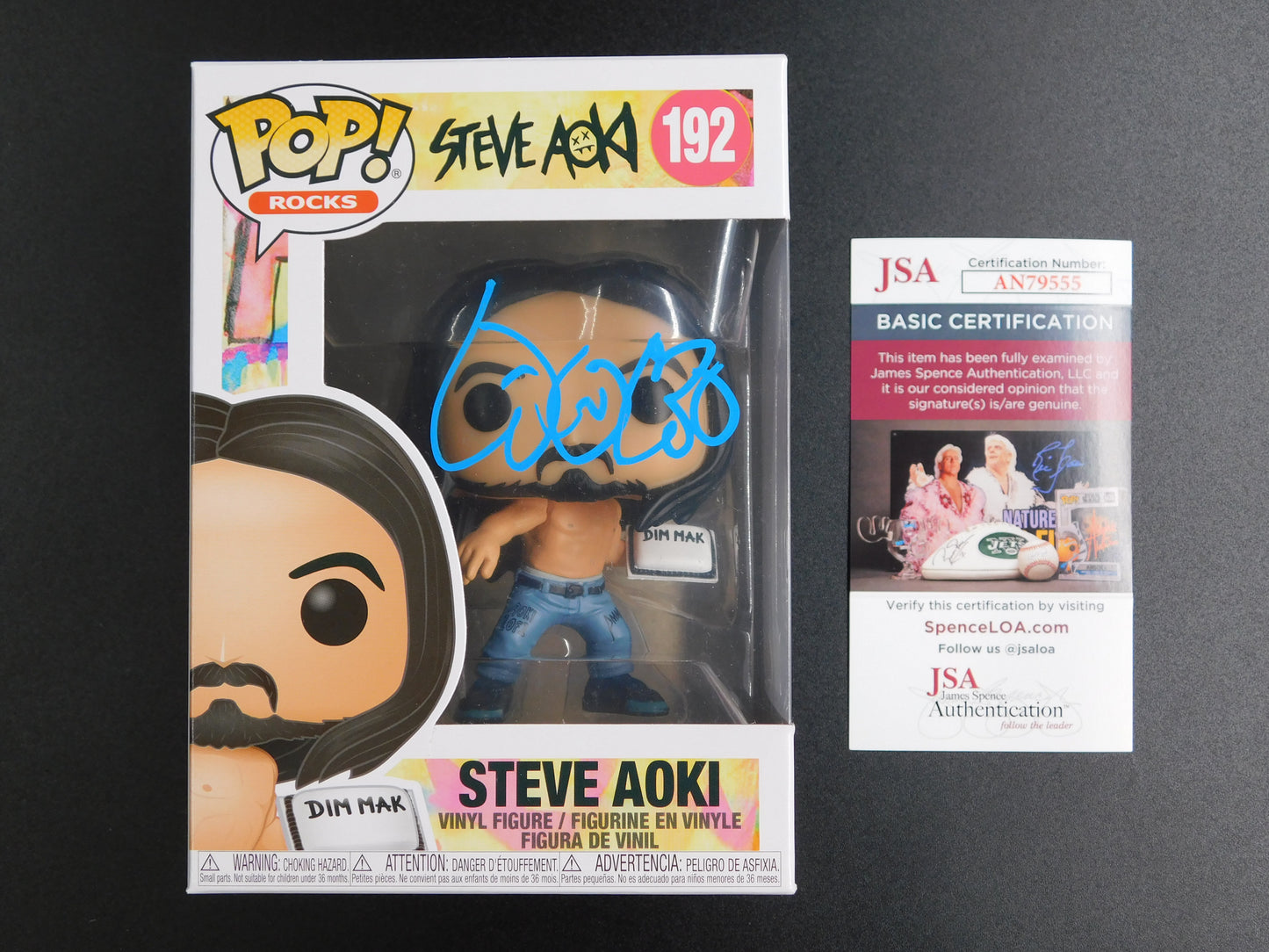 Steve Aoki Signed Autographed Funko Pop 192 EDC DJ Dim Mak Cake Music JSA COA B
