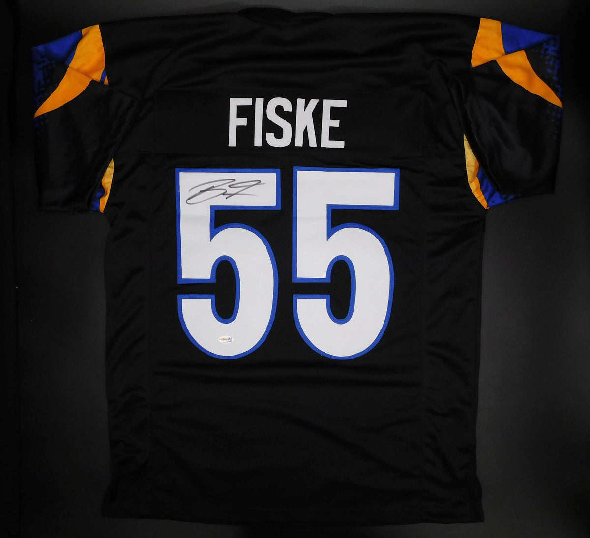 Braden Fiske Signed Autographed Los Angeles Rams Black Football Jersey JSA COA