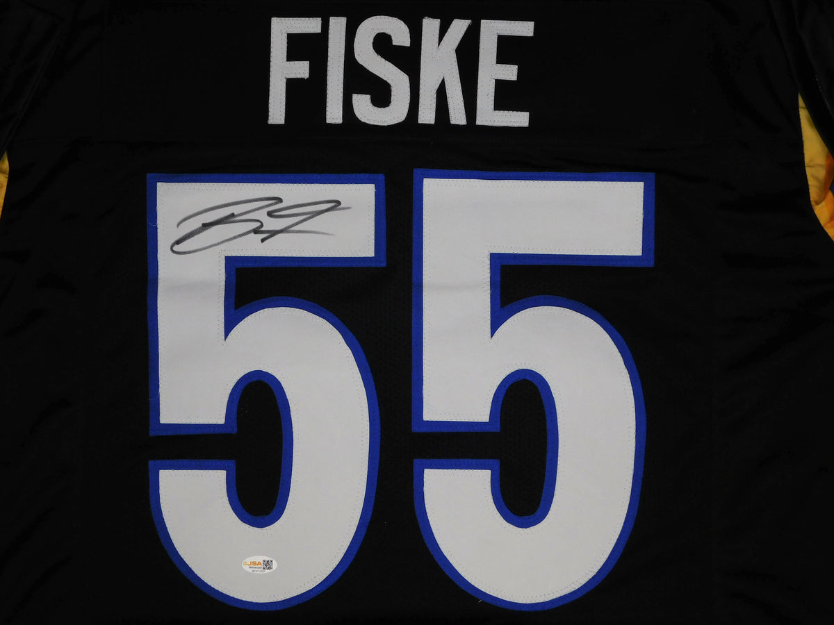 Braden Fiske Signed Autographed Los Angeles Rams Black Football Jersey JSA COA