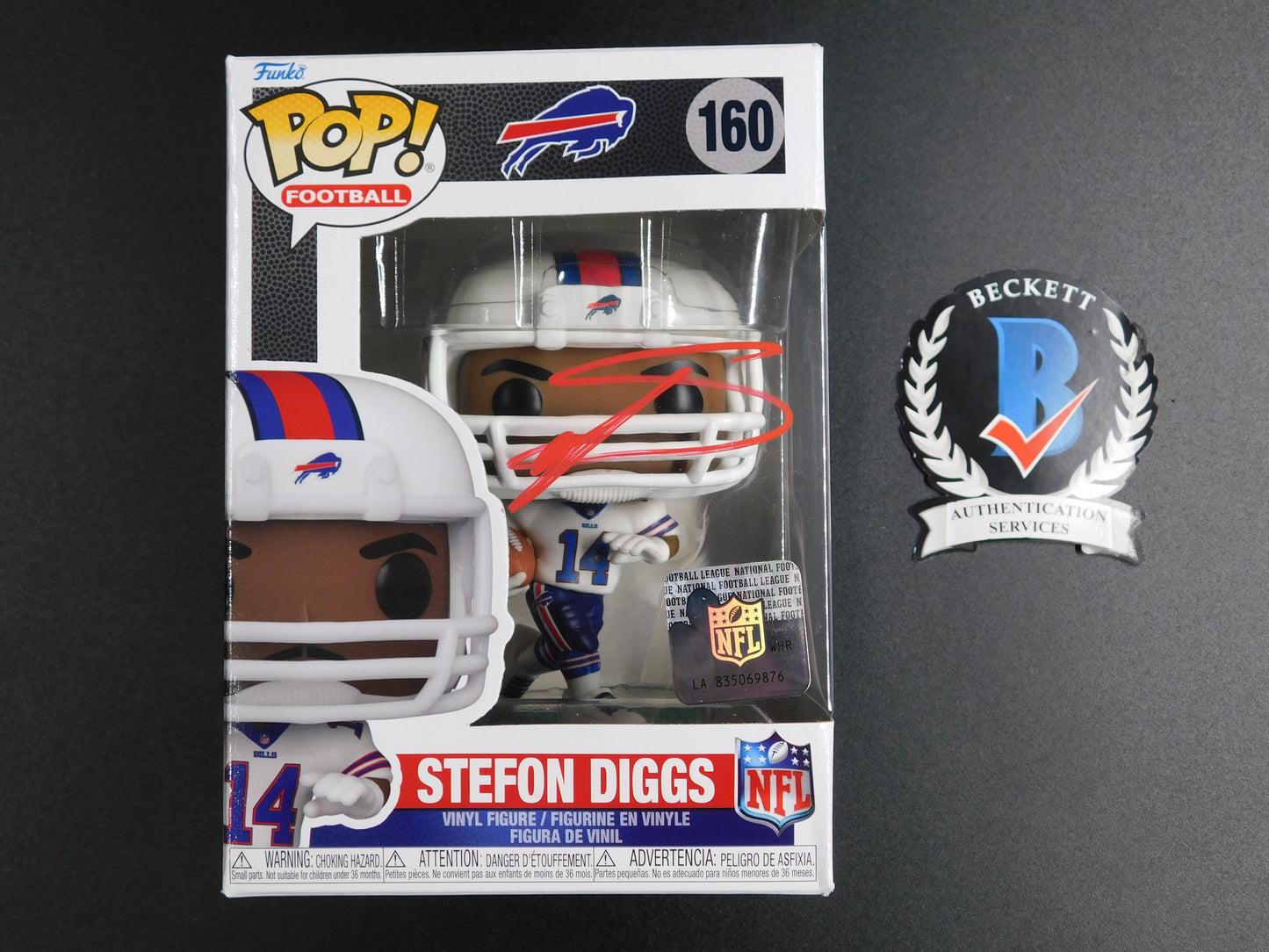 Stefon Diggs Signed Autographed Funko Pop 160 Buffalo Bills NFL Texans BAS COA