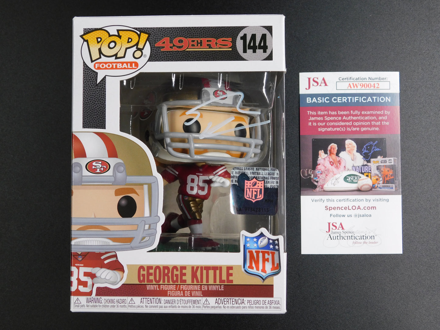 George Kittle Signed Autographed Funko Pop 144 San Francisco 49ers NFL JSA COA
