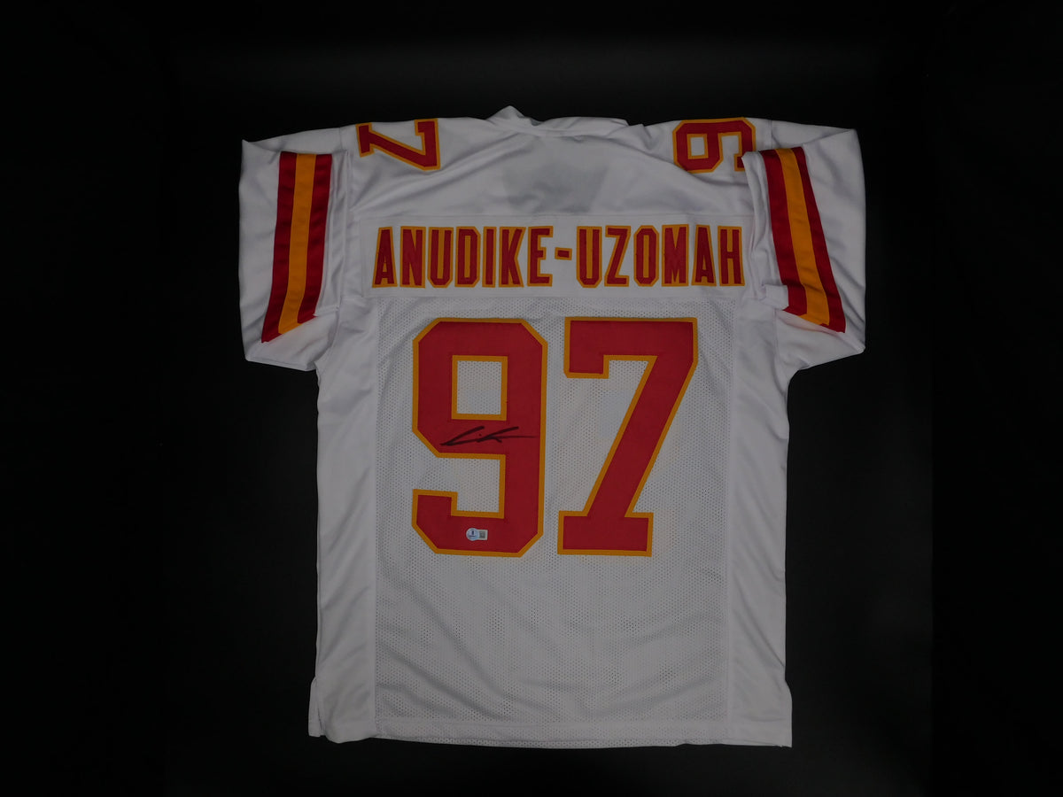 Felix Anudike-Uzomah Signed Autographed White Football Jersey Beckett COA Chiefs