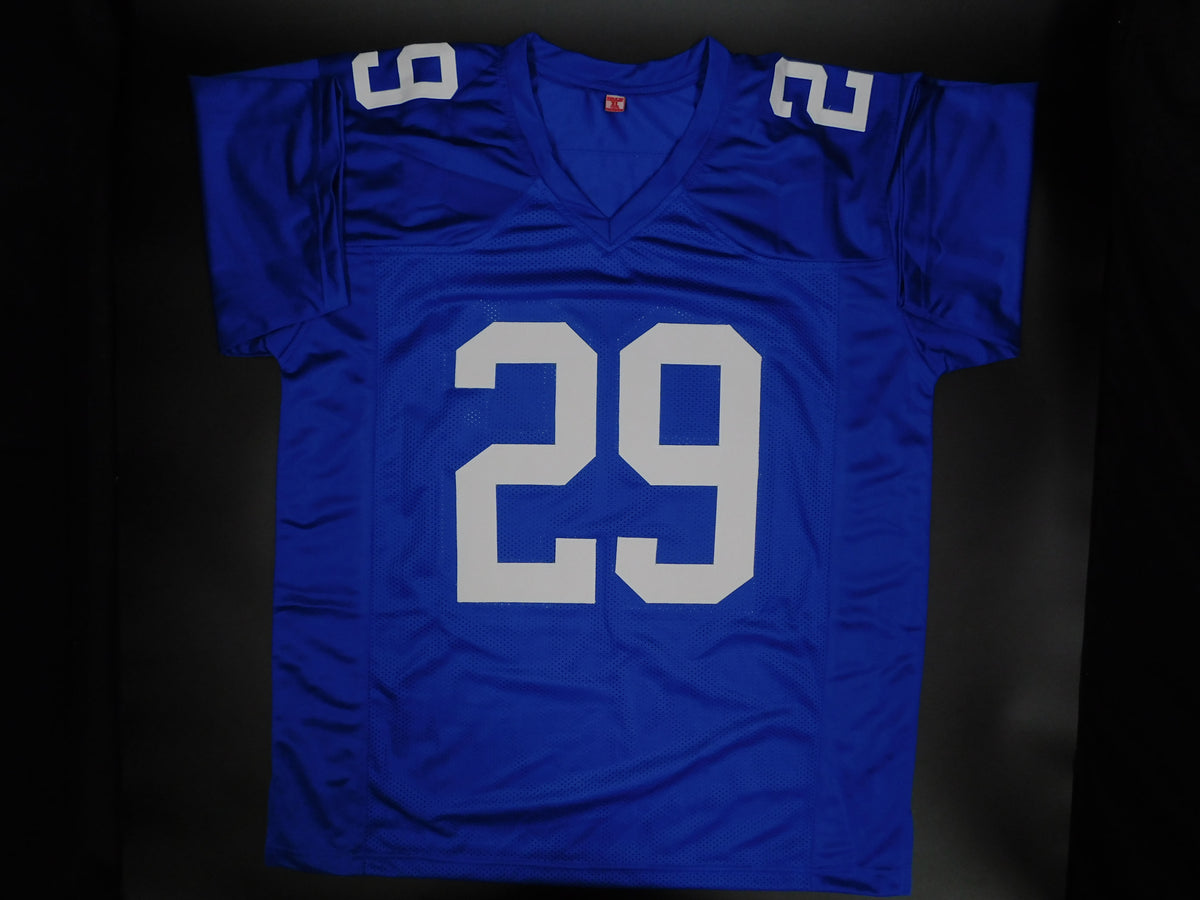 Tyrone Tracy Jr Signed Autographed Blue Football Jersey JSA COA New York Giants