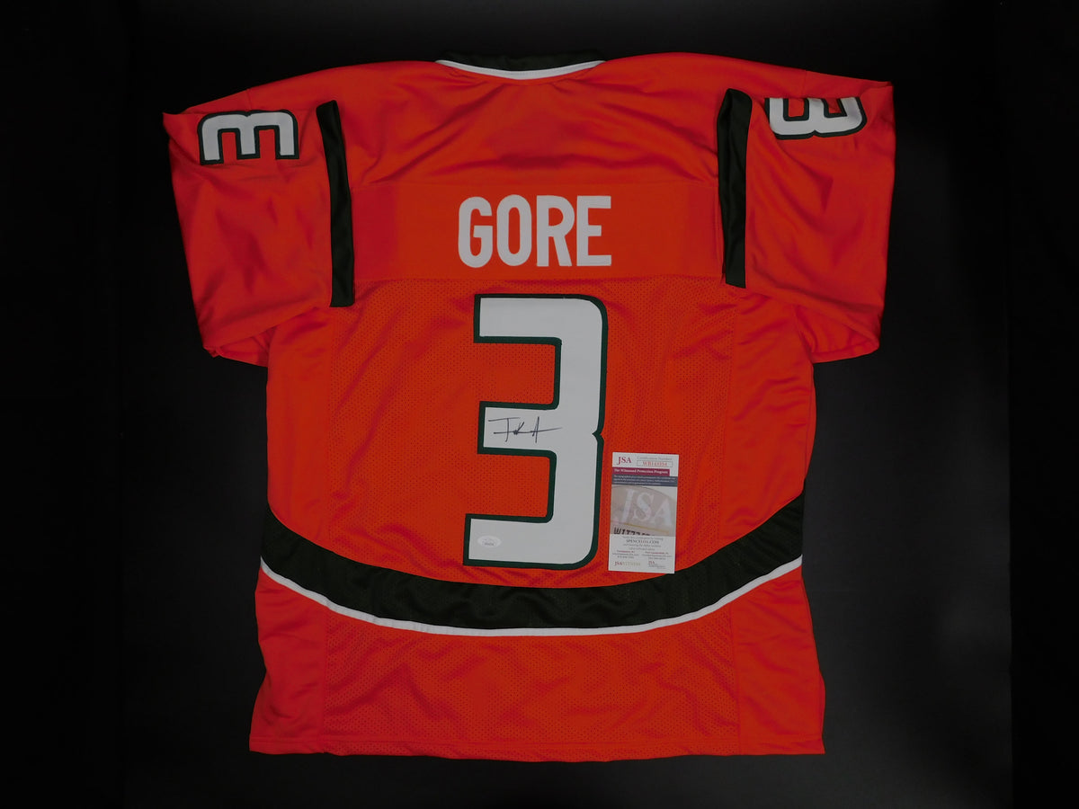 Frank Gore Signed Autographed Orange Football Jersey JSA COA Miami Hurricanes