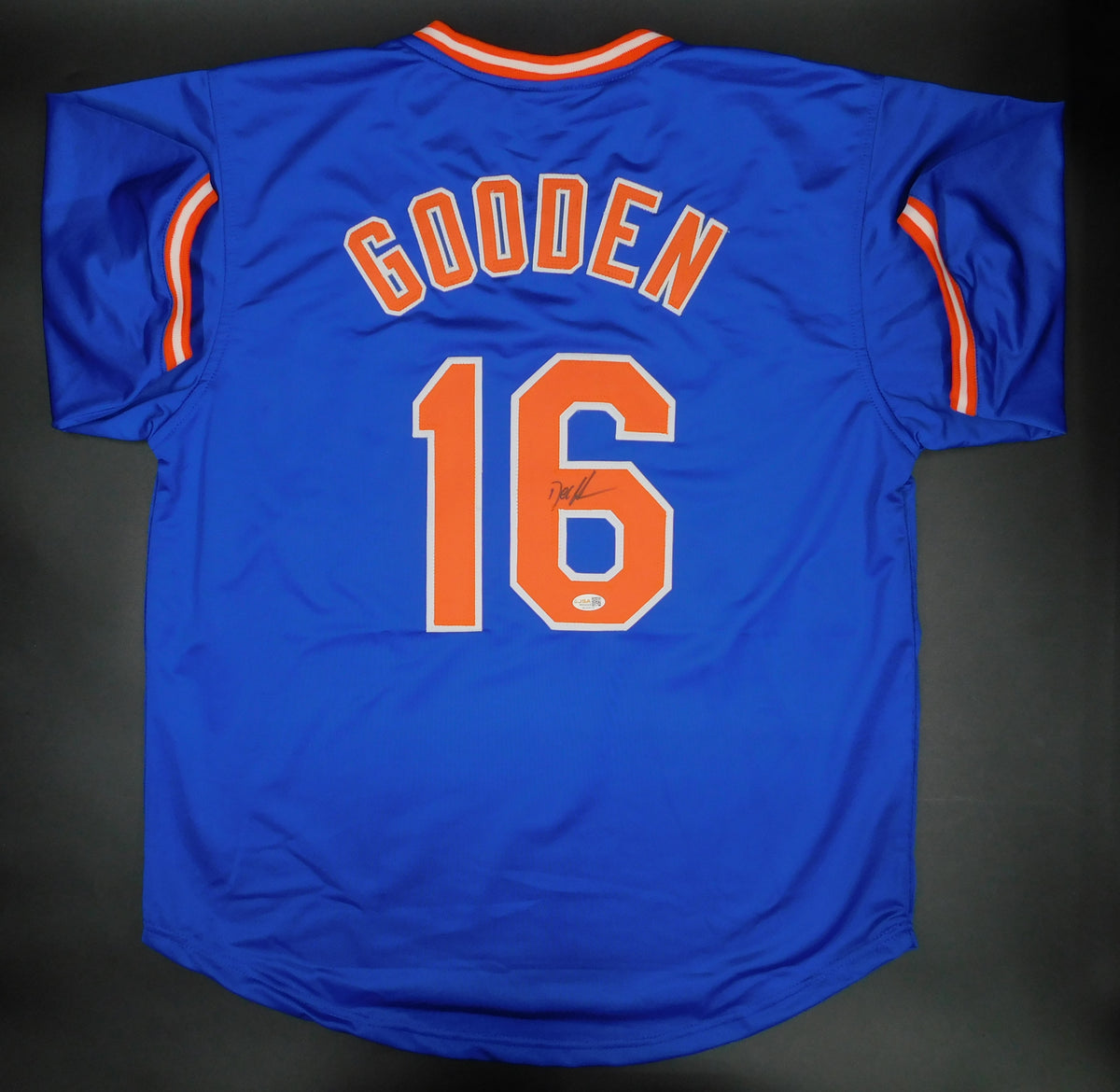 Dwight Doc Gooden Signed Autographed New York Mets Blue Baseball Jersey JSA COA