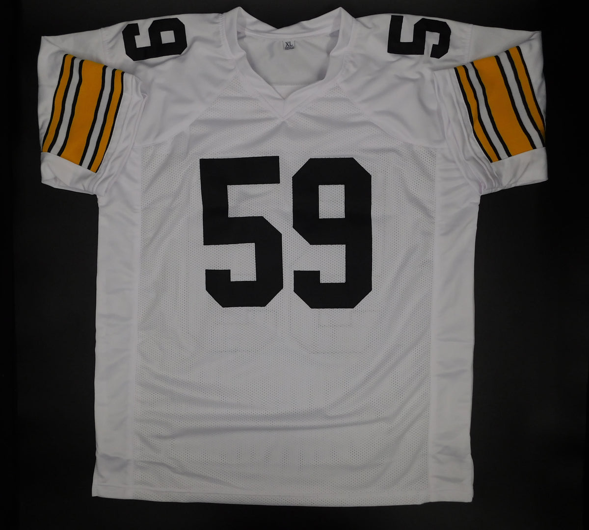 Jack Ham Signed Autographed Inscribed HOF Pittsburgh Steelers White Football Jersey JSA COA