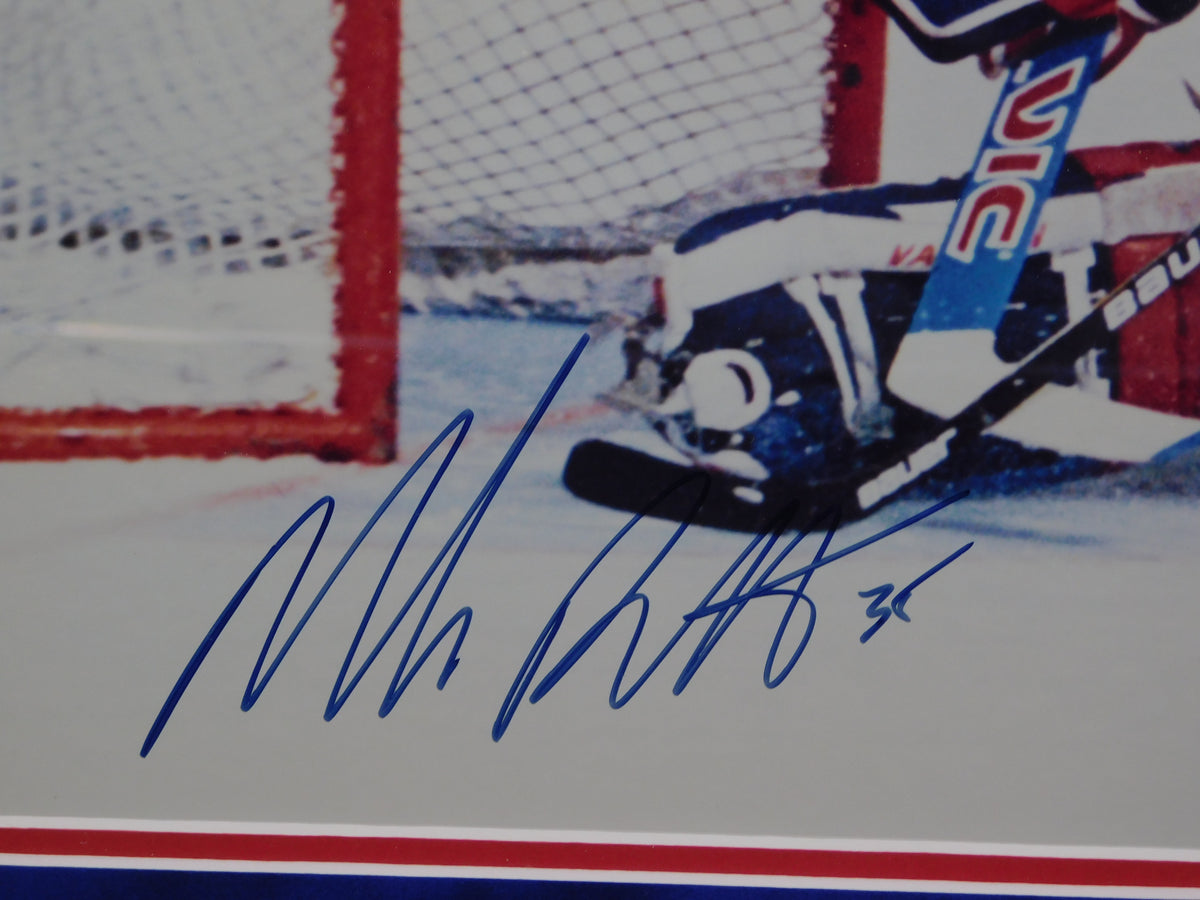 Mike Richter Signed Autographed Framed 16x20 Photo New York Rangers JSA COA