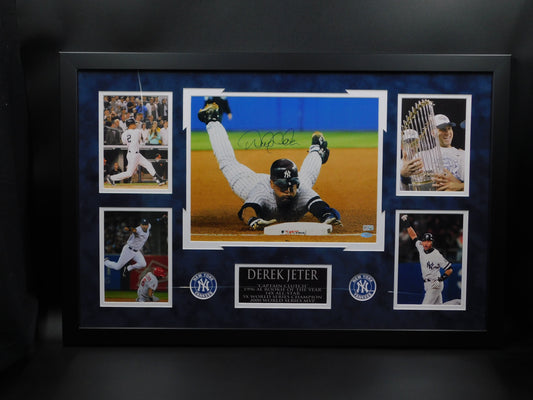 Derek Jeter Signed Autographed Framed 11x14 Photo New York Yankees Steiner COA