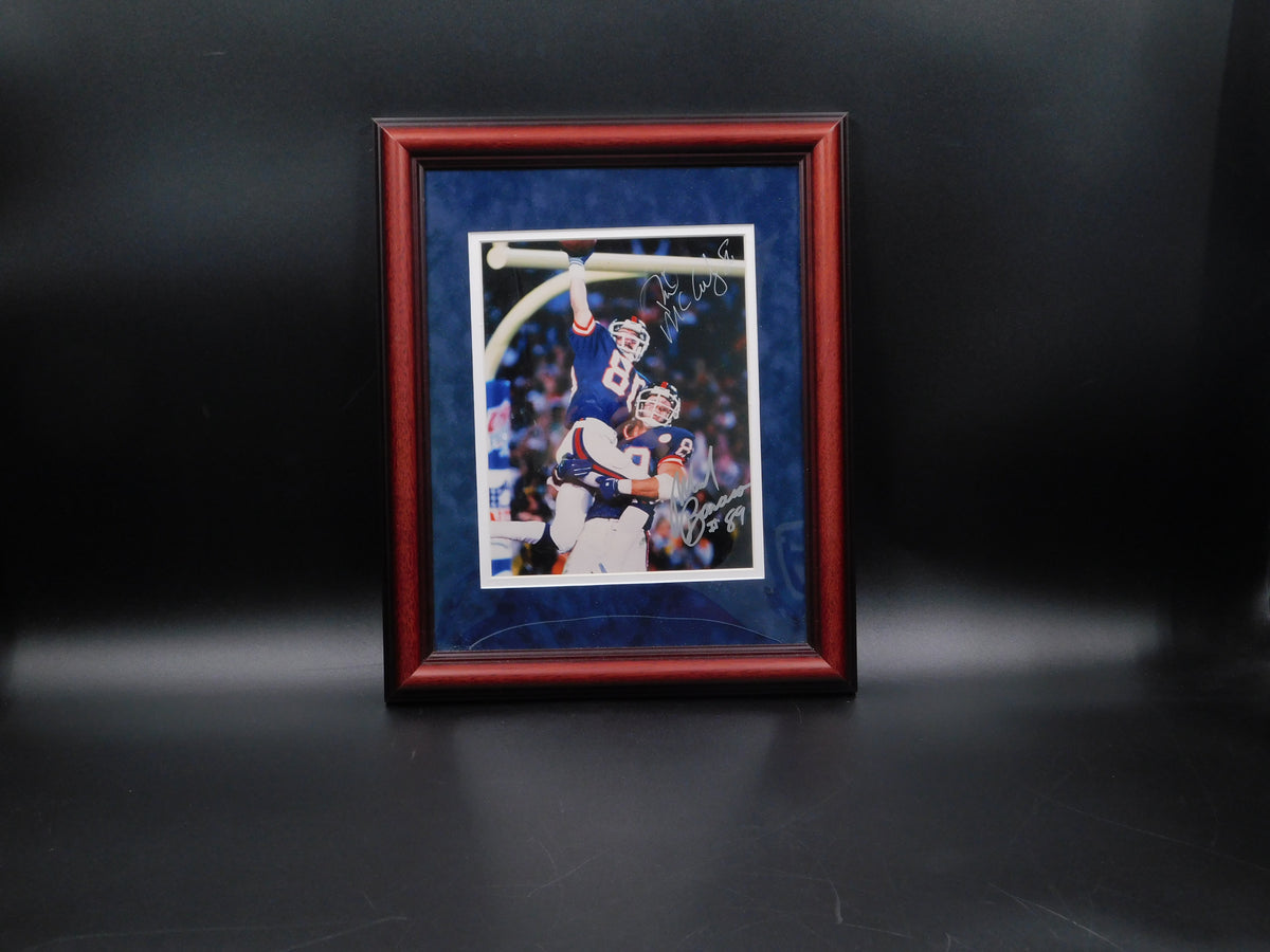 Phil McConkey & Mark Bavaro Signed Framed 8x10 Photo New York Giants JSA COA