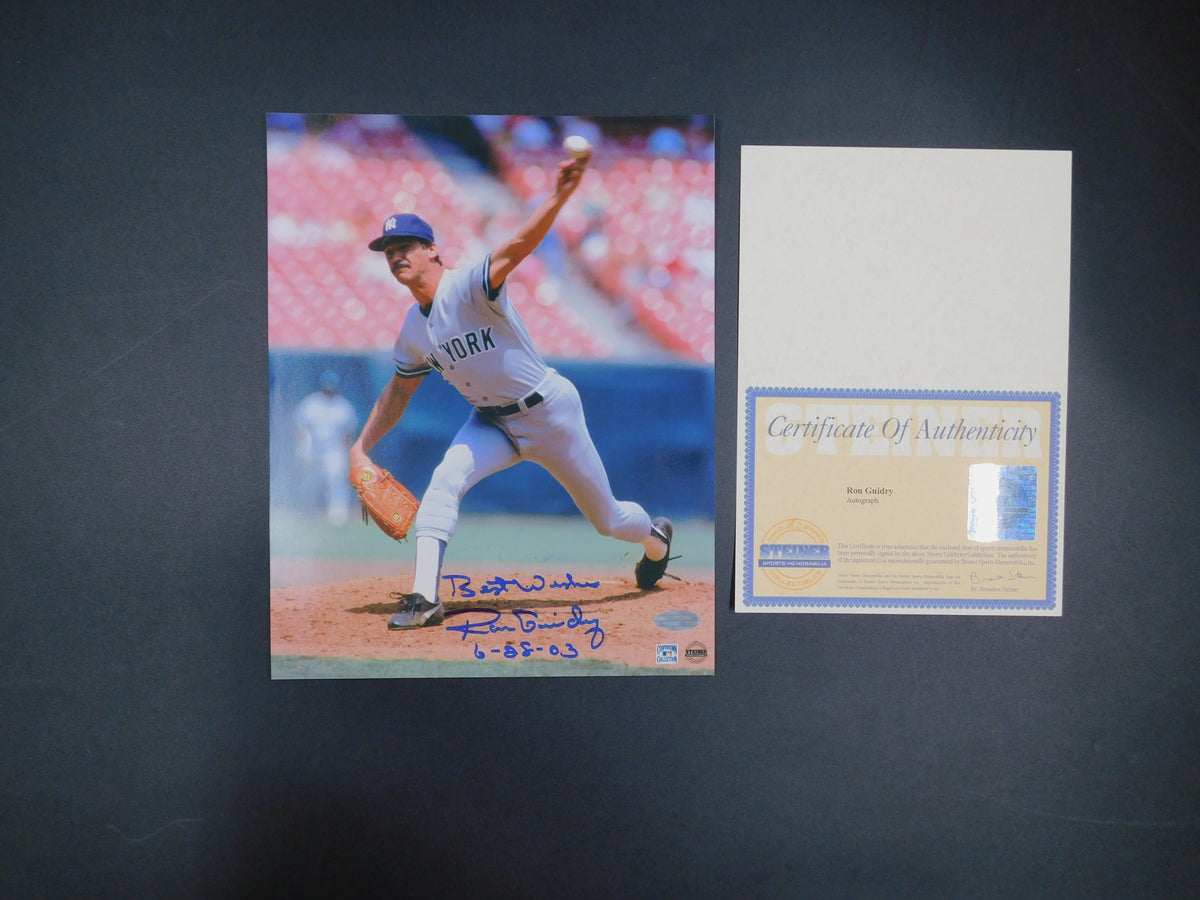 Ron Guidry Signed Autographed 8x10 Photo New York Yankees Steiner COA