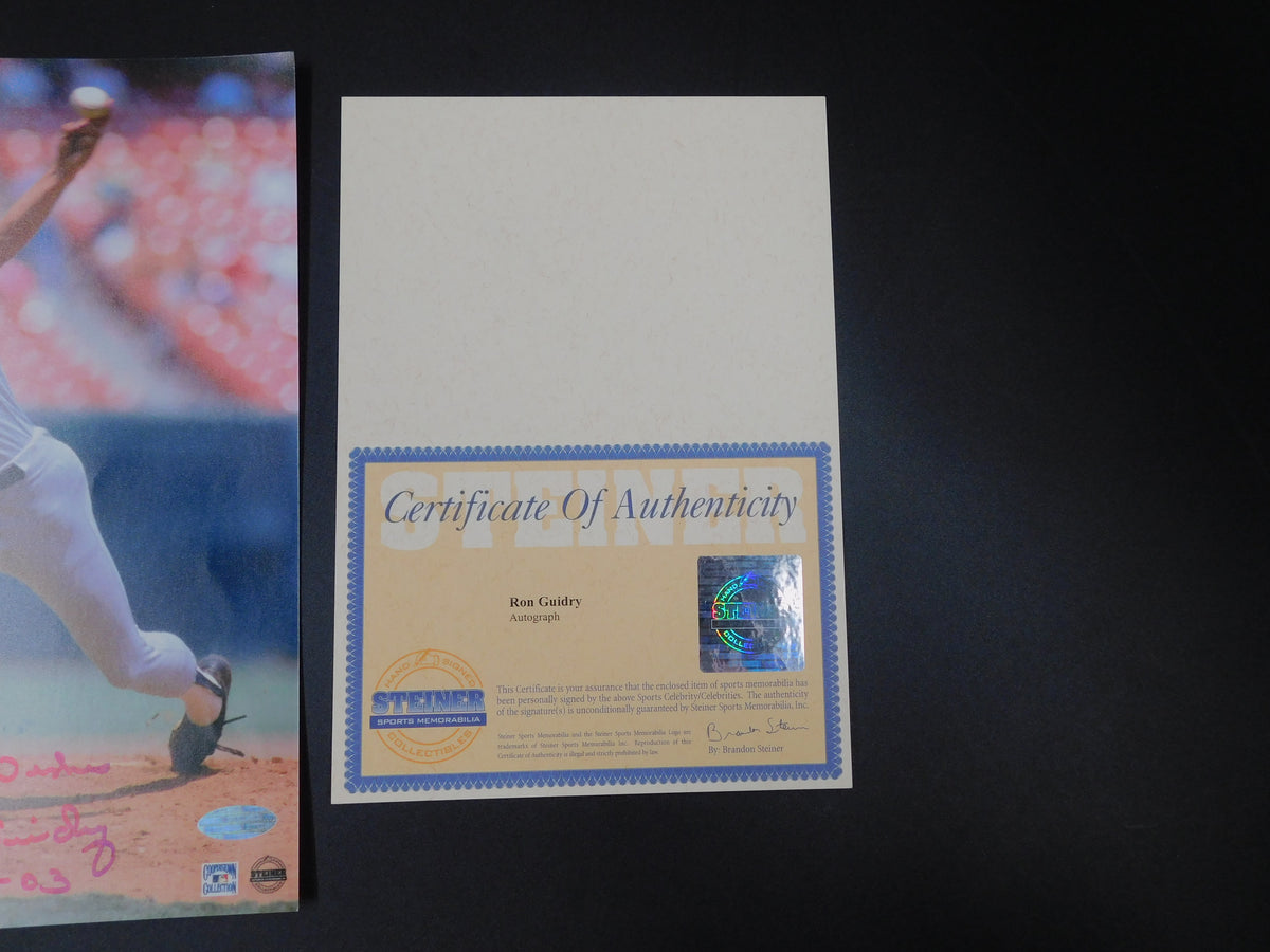 Ron Guidry Signed Autographed 8x10 Photo New York Yankees Steiner COA