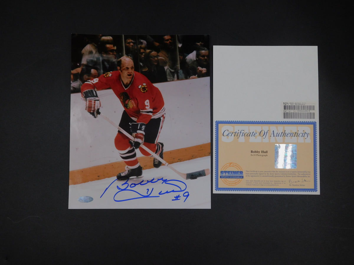 Bobby Hull Signed Autographed 8x10 Photo Steiner COA Chicago Black Hawks