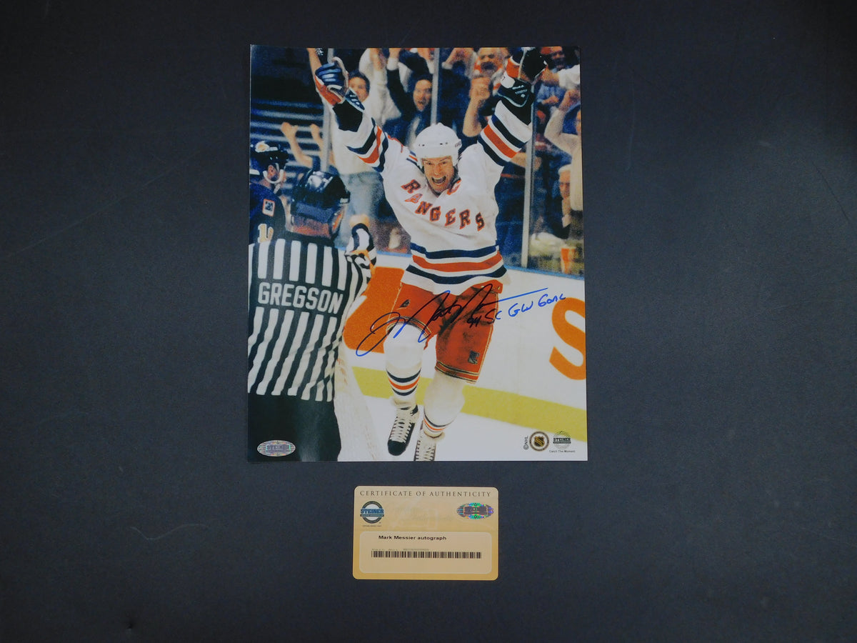 Mark Messier Signed Inscribed 8x10 Photo Steiner COA New York Rangers