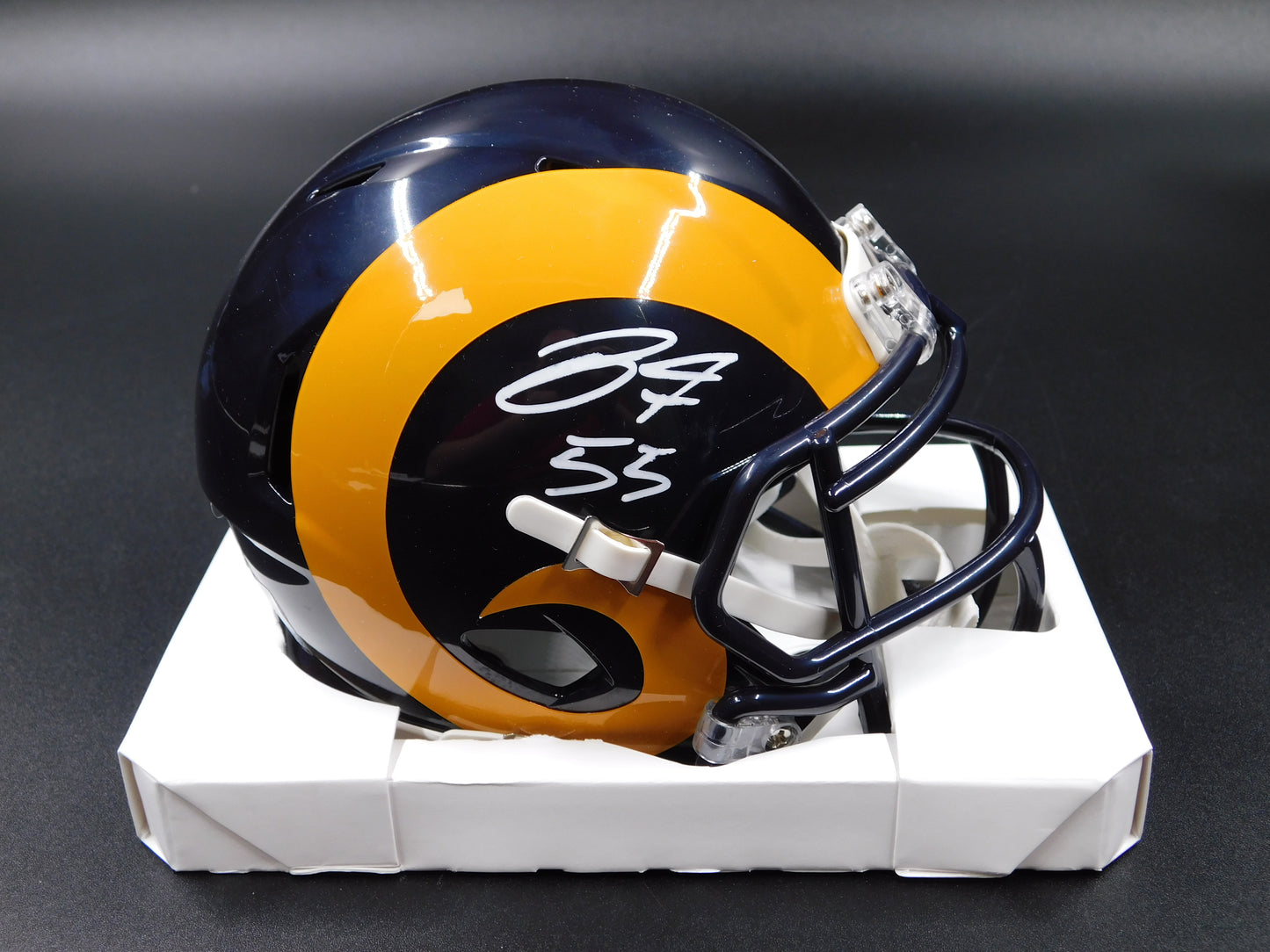 Braden Fiske Signed Autographed LA Rams Throwback Speed Mini Helmet JSA COA White Ink
