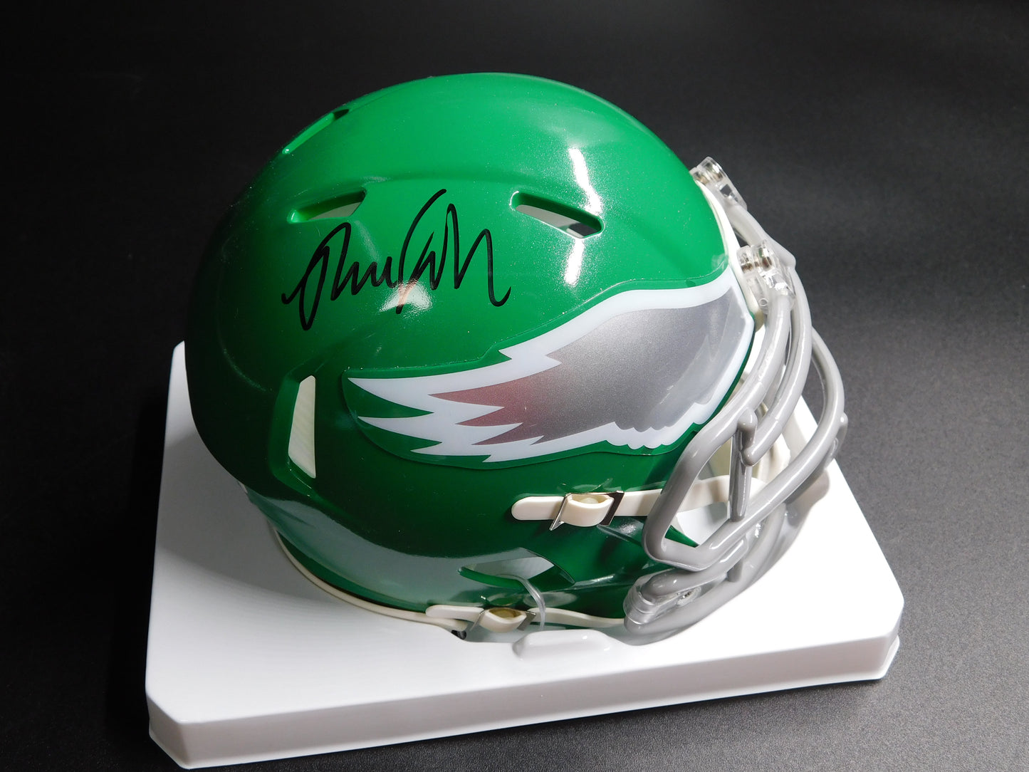 Nolan Smith Signed Autographed Philadelphia Eagles Kelly Green Speed Mini Helmet JSA COA