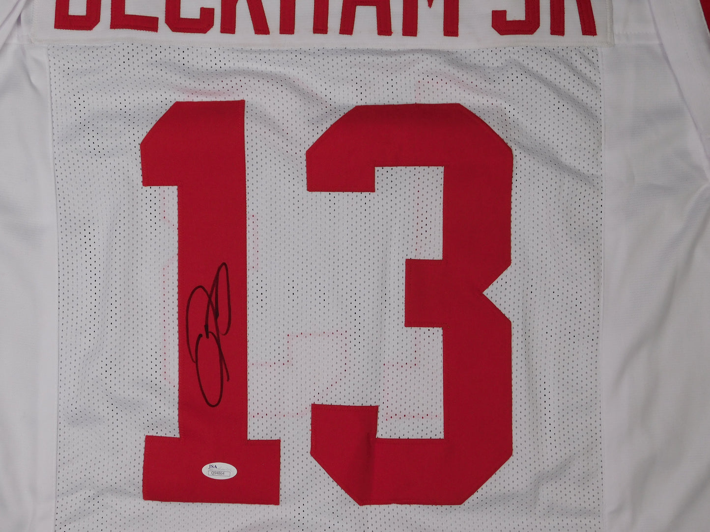 Odell Beckham Jr OBJ Signed Autographed New York Giants White Jersey JSA COA