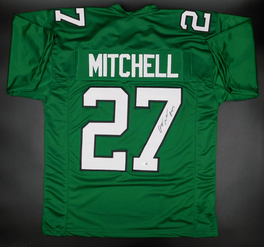 Quinyon Mitchell Signed Autographed Philadelphia Eagles Kelly Green Football Jersey JSA COA