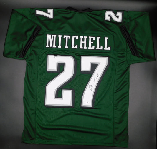 Quinyon Mitchell Signed Autographed Philadelphia Eagles Green Football Jersey JSA COA