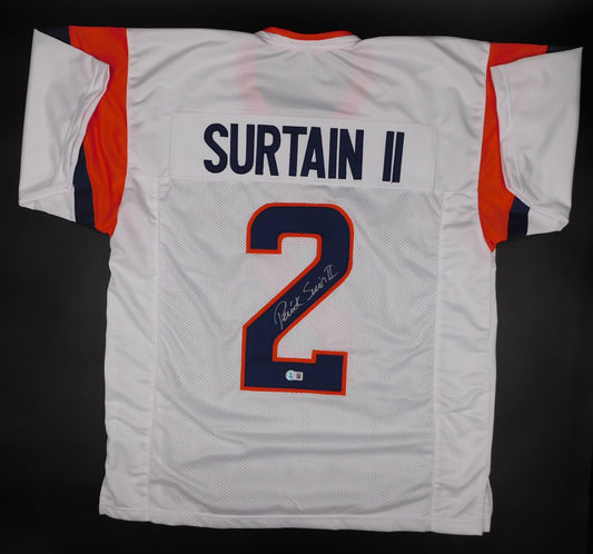 Patrick Pat Surtain II Signed Autographed Denver Broncos White Jersey BAS COA