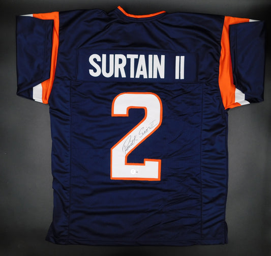 Patrick Pat Surtain II Signed Autographed Denver Broncos Blue Jersey BAS COA