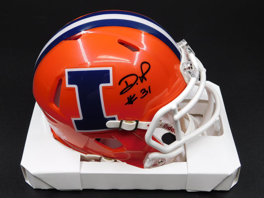 Devon Witherspoon Signed Autographed Illinois Fighting Illini Speed Mini Helmet BAS COA
