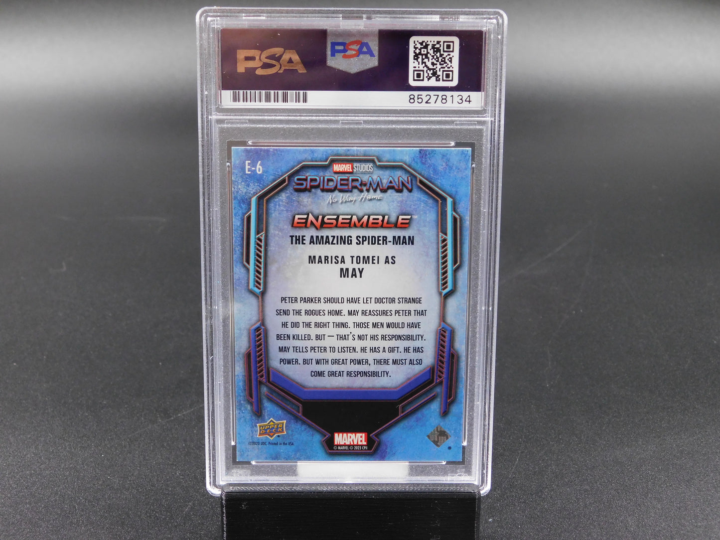 Marisa Tomei Signed Autographed Spider-Man No Way Home Upper Deck Card PSA COA B