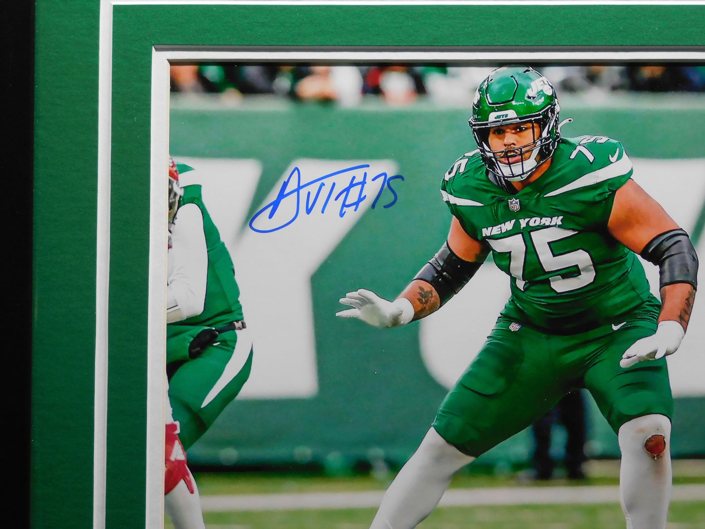 Alijah Vera-Tucker AVT Signed Autographed Framed 11x14 Photo New York Jets JSA COA A