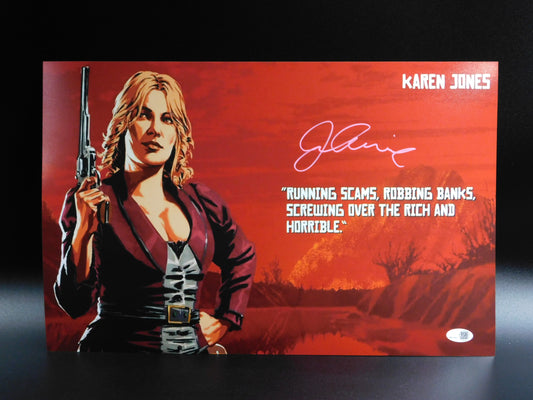 Jo Armeniox Signed Autographed 11x17 Photo Red Dead Redemption Karen Jones JSA COA Pink