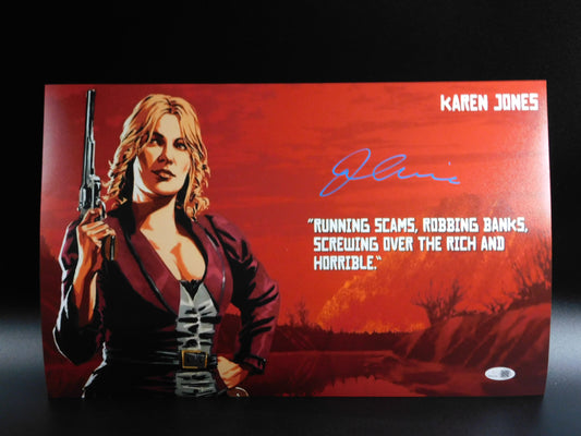 Jo Armeniox Signed Autographed 11x17 Photo Red Dead Redemption Karen Jones JSA COA Blue