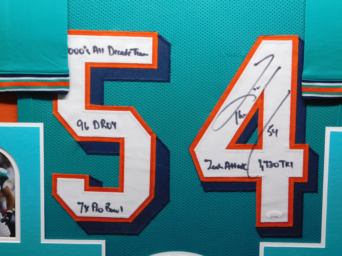Zach Thomas Signed Autographed Framed Miami Dolphins Stat Jersey Inscribed HOF JSA COA