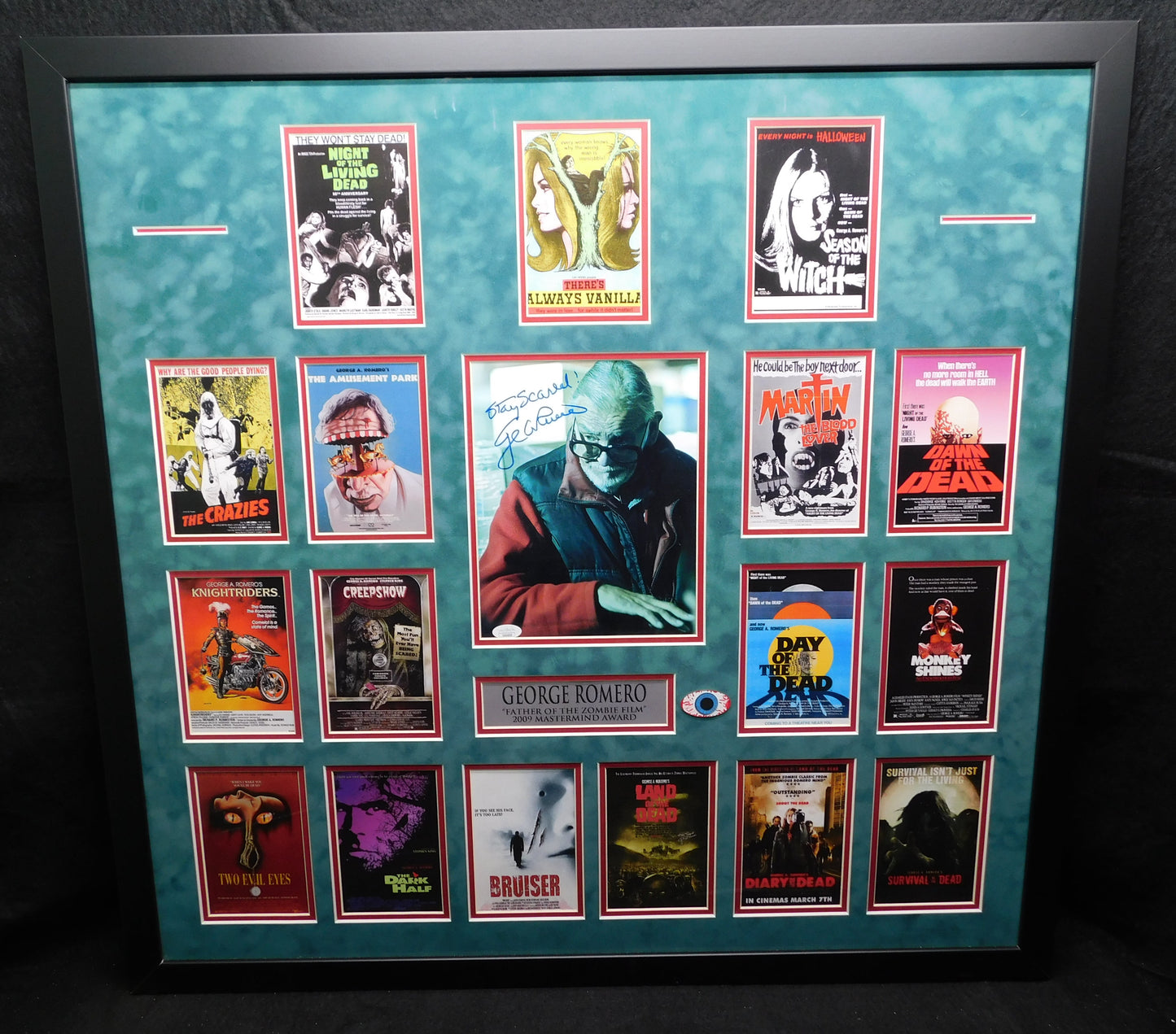 George A. Romero Signed Autographed Framed 8x10 Photo Father Zombie Film JSA COA