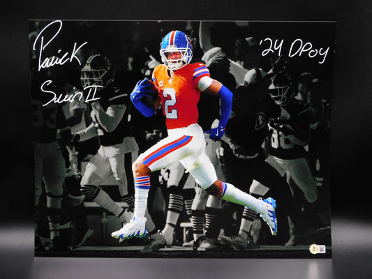 Patrick Surtain II PSII Signed Autographed 16x20 Photo Denver Broncos 2024 DPOY BAS COA B