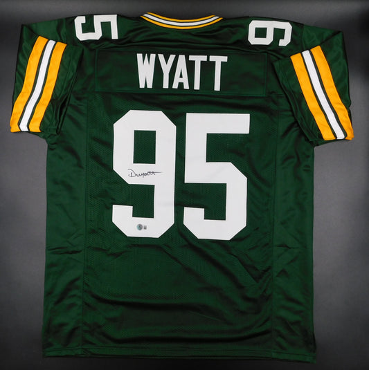 Devonte Wyatt Signed Autographed Green Bay Packers Green Football Jersey BAS COA
