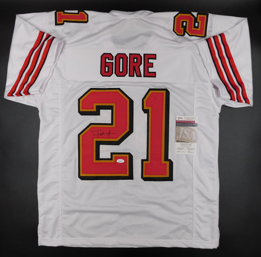 Frank Gore Signed Autographed San Francisco 49ers White Football Jersey JSA COA