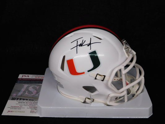 Frank Gore Signed Autographed Miami Hurricanes Speed Mini Helmet 49ers JSA COA