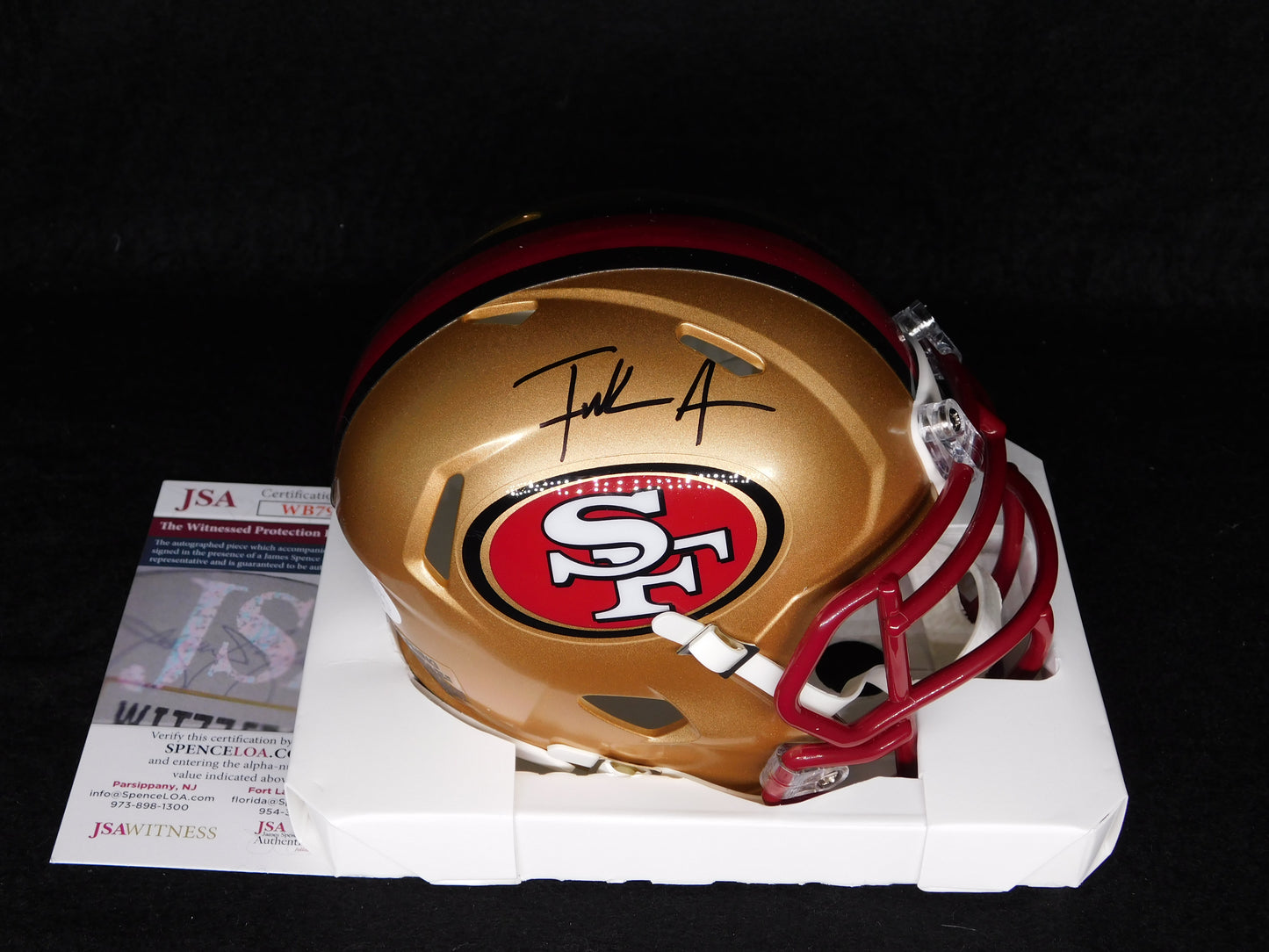 Frank Gore Signed Autographed San Francisco 49ers Speed Mini Helmet HOF JSA COA