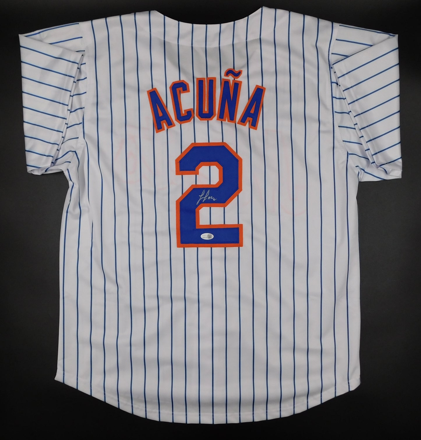 Luisangel Acuña Signed Autographed New York Mets Pinstripe Baseball Jersey JSA COA