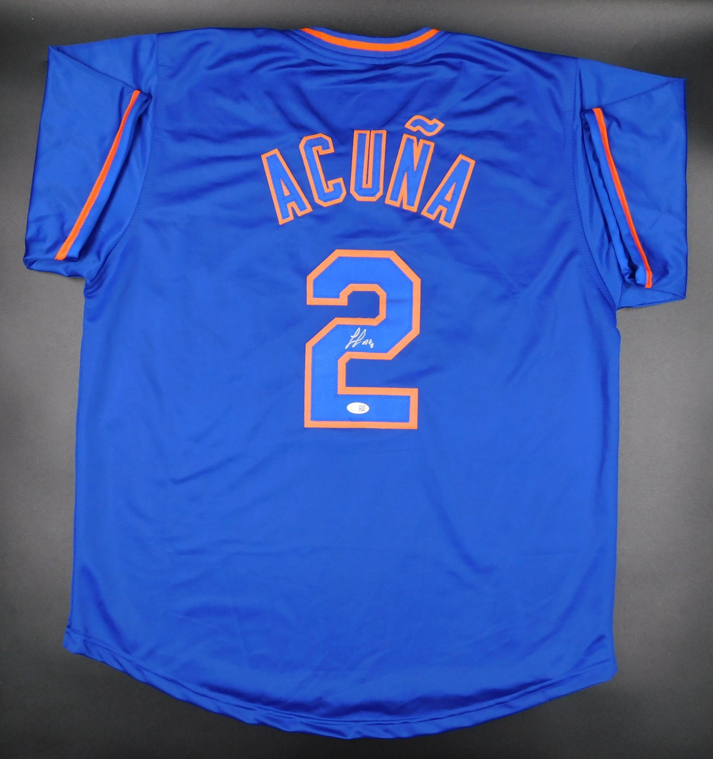 Luisangel Acuña Signed Autographed New York Mets Blue Baseball Jersey JSA COA