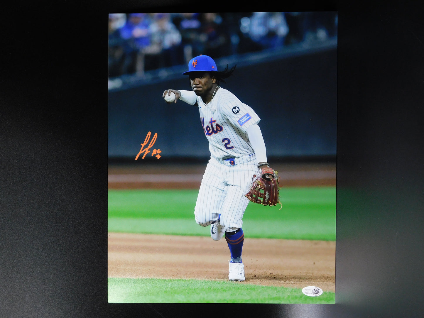 Luisangel Acuña Signed Autographed 11x14 Photo New York Mets Baseball JSA COA