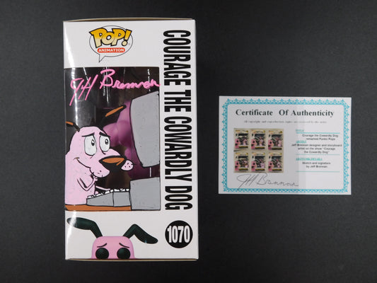 Jeff Brennan Remark Artwork Sketch Signed Funko Pop 1070 Courage The Cowardly Dog
