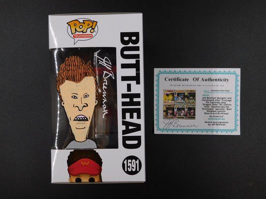 Jeff Brennan Remark Artwork Sketch Signed Funko Pop 1591 Beavis and Butt-Head