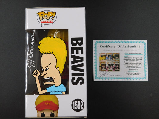 Jeff Brennan Remark Artwork Sketch Signed Funko Pop 1591 Beavis and Butt-Head