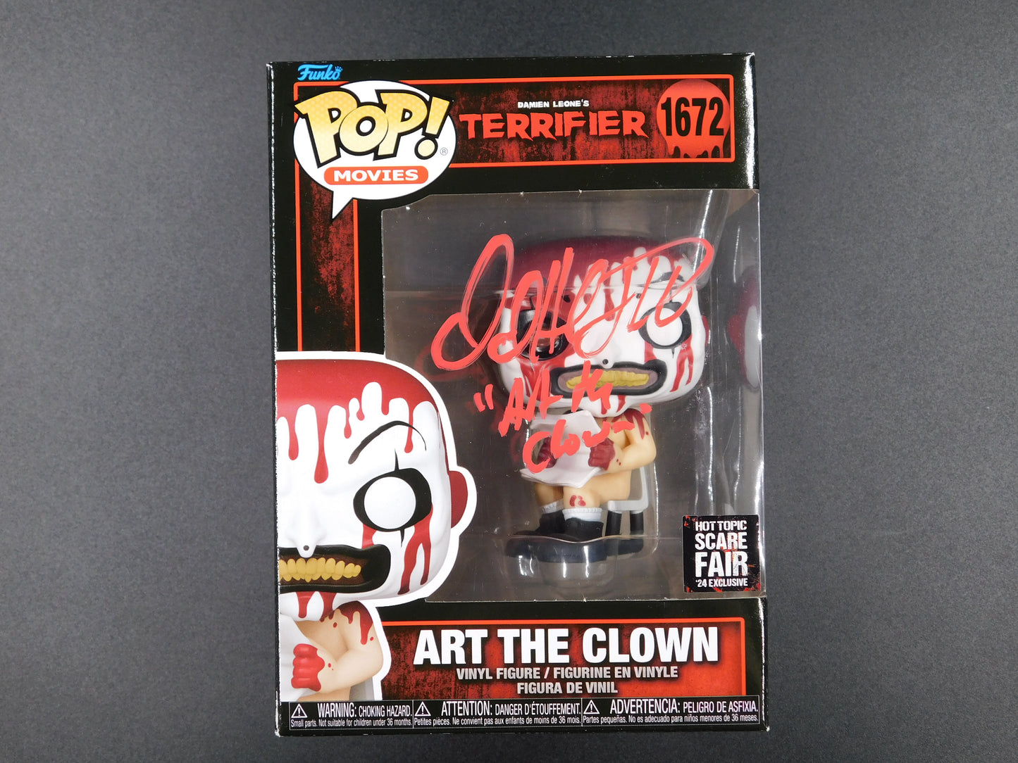 David Howard Thornton Signed Autographed Funko Pop 1672 Art The Clown Terrifier SWAU COA