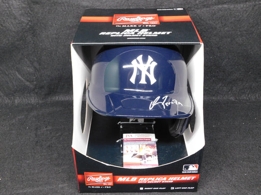 Oswald Peraza Signed Autographed Rawlings Full Size New York Yankees Batting Helmet JSA COA B