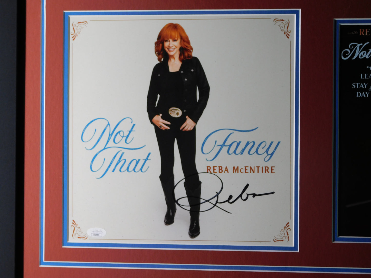 Reba McEntire Signed Autographed Framed Album Cover Not That Fancy JSA COA