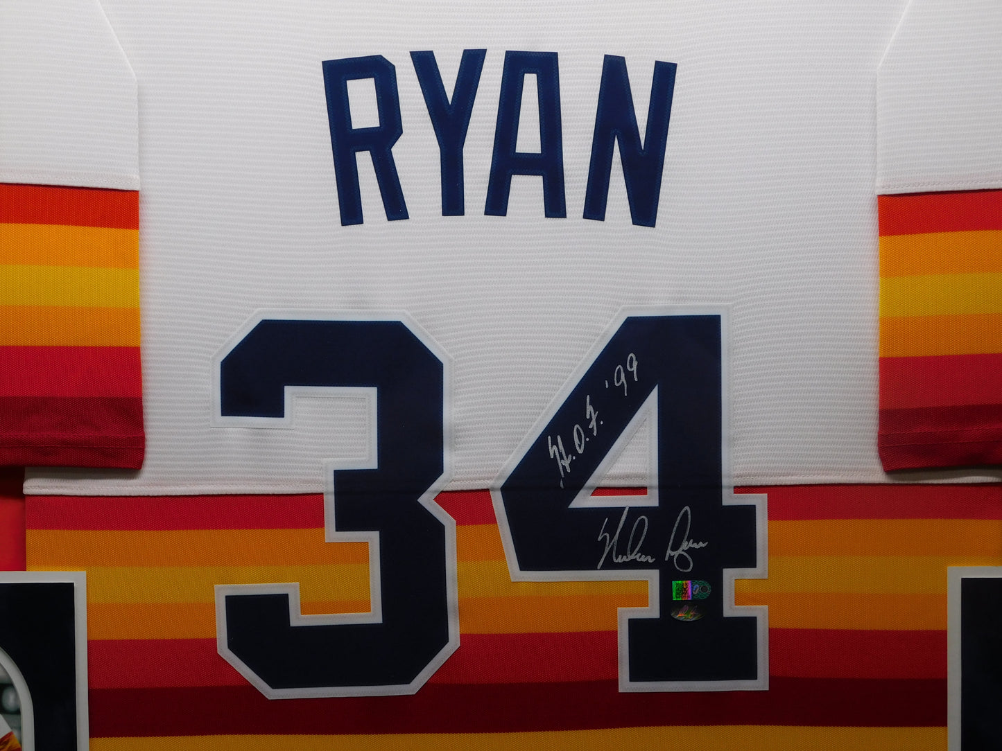Nolan Ryan Signed Autographed Framed Houston Astros Jersey HOF 99 Inscribed AI & Ryan COA