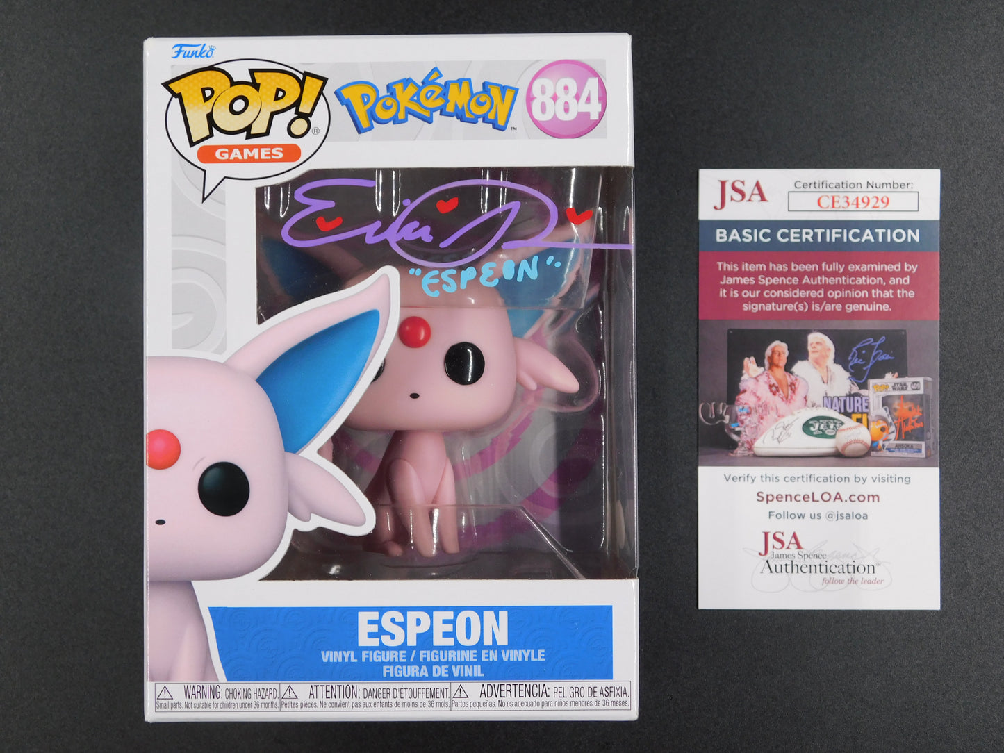 Erica Schroeder Signed Autographed Inscribed Funko Pop 857 Espeon Pokemon JSA COA A