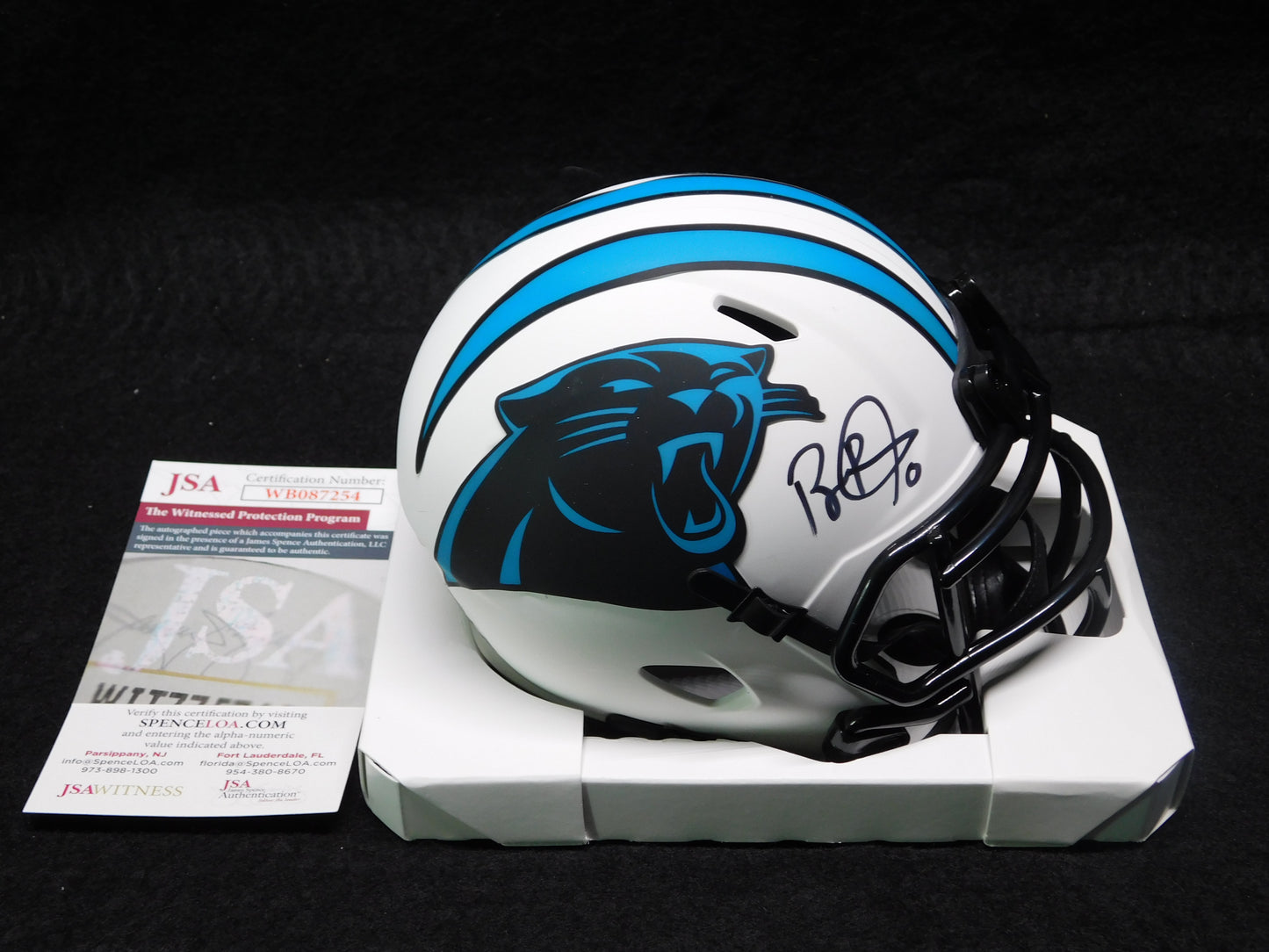 Brian Burns Signed Autographed Carolina Panthers Lunar Eclipse Speed Mini Helmet JSA COA