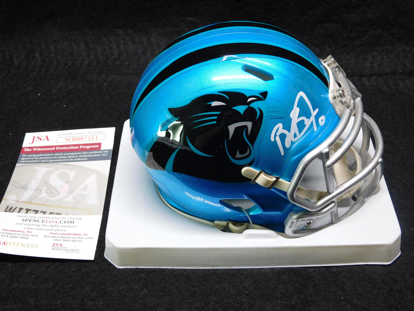 Brian Burns Signed Autographed Carolina Panthers Flash Speed Mini Helmet JSA COA