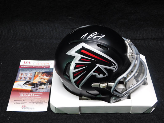 Mike Davis Signed Autographed Atlanta Falcons Speed Mini Helmet JSA COA